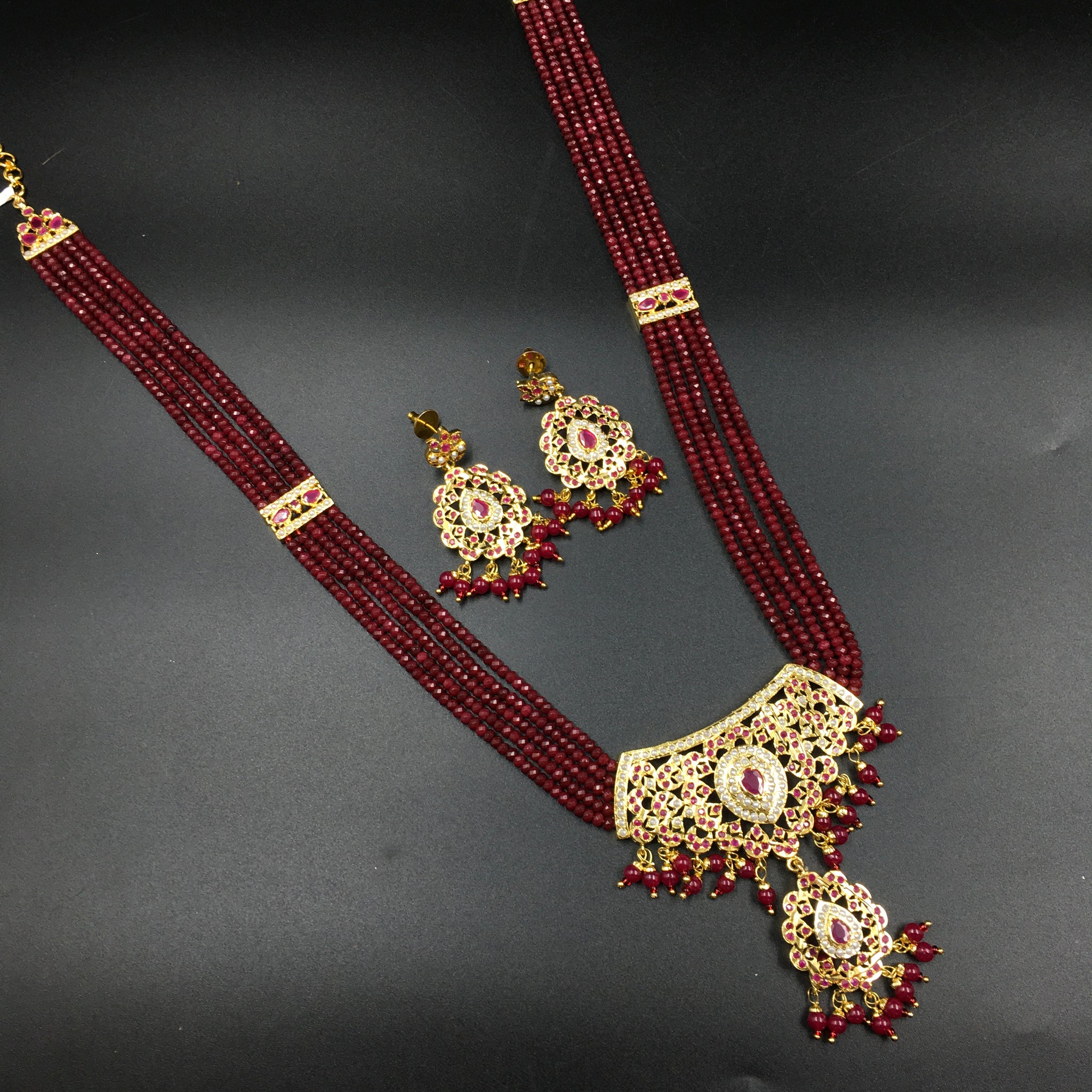 Heavy Jadau Pendant Set 3535 - Dazzles Jewellery