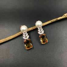 Rose Gold Polish Zircon/AD Earring 6713-69 - Dazzles Jewellery