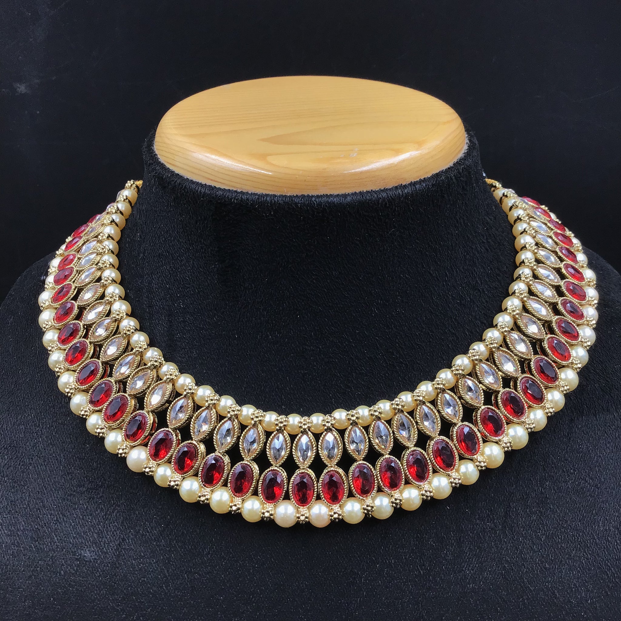 Red Antique Necklace Set - Dazzles Jewellery
