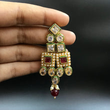 Round Neck Polki Necklace Set 4864-21 - Dazzles Jewellery