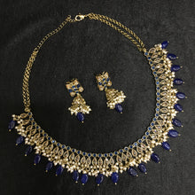 Choker Antique Necklace Set 3684-28 - Dazzles Jewellery